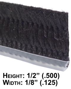 DCSC WS125500BL Black Weather-stripping - 1/8" Width -  1/2" Height